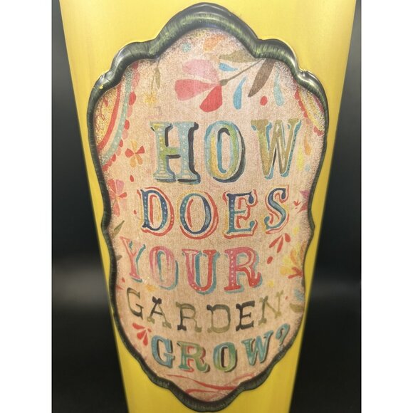 Silvestri Demdaco 2011 Katie Daisy Collection Painted Metal Cone Waste Basket 12 - Picture 2 of 9